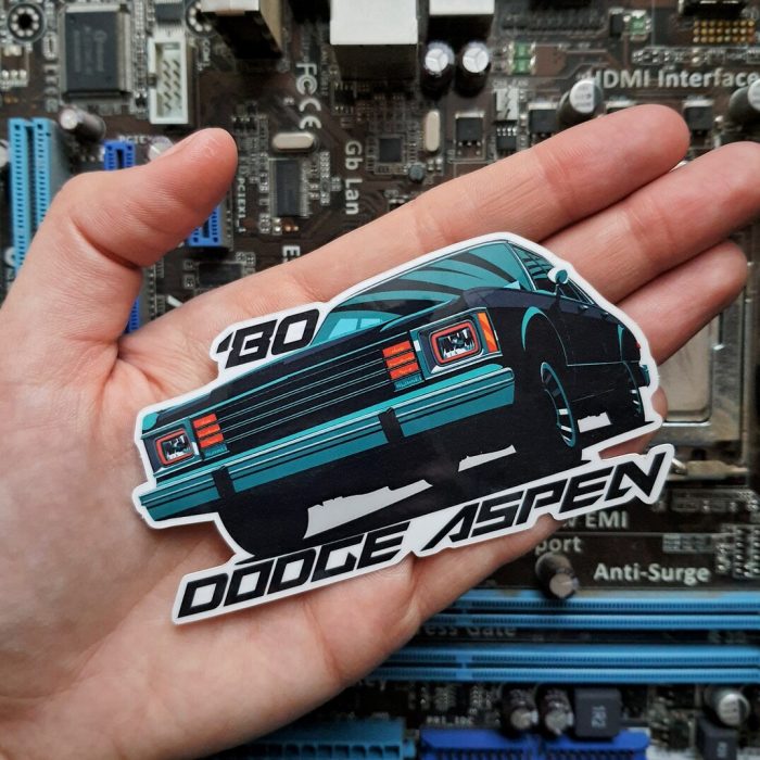 Dodge Aspen ’80 Gloss Finish Sticker (4″ x 2.1″)